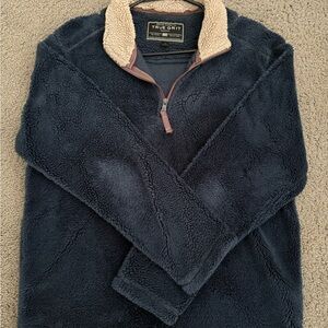 True Grit Men's Plush Navy Zip-Up Sweater